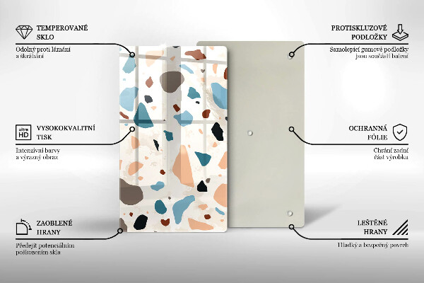 Skleněná krájecí deska Dekorativní kamenina