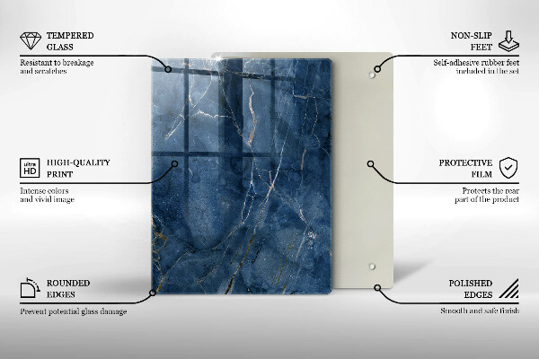 Skleněná krájecí deska Dekorativní kamenina