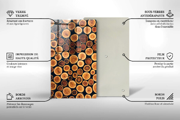 Skleněná deska do kuchyně Dřevěné pařezy