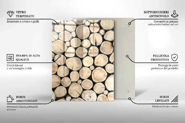 Skleněná deska do kuchyně Dřevěné pařezy