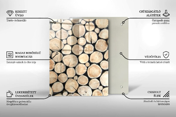 Skleněná deska do kuchyně Dřevěné pařezy