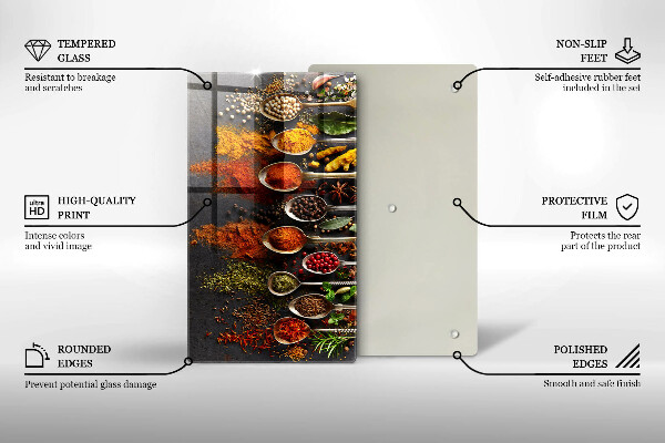 Skleněná deska do kuchyně Lžíce s kořením