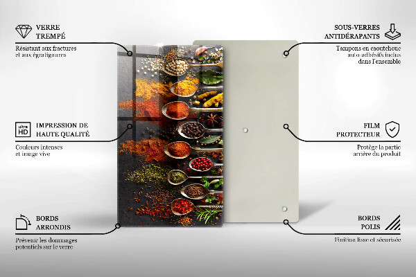 Skleněná deska do kuchyně Lžíce s kořením