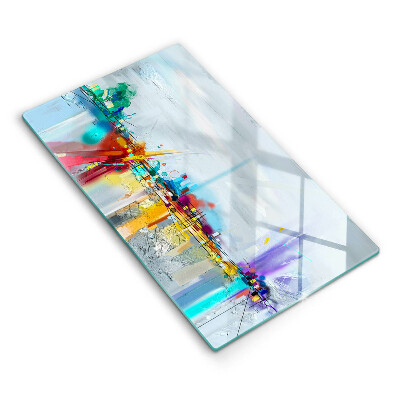 Skleněná deska do kuchyně Malovaná abstrakce