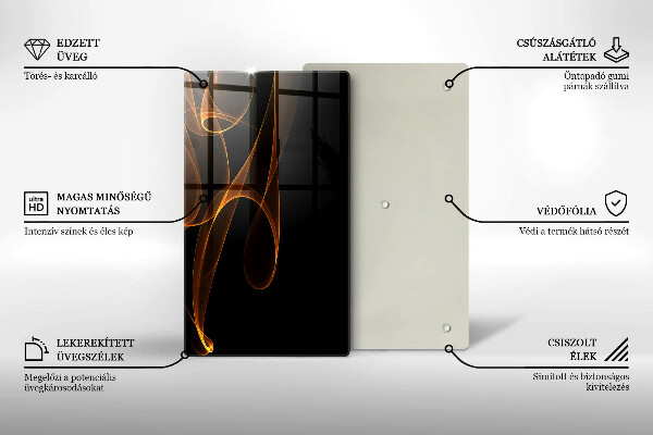 Skleněná deska do kuchyně Abstraktní linie