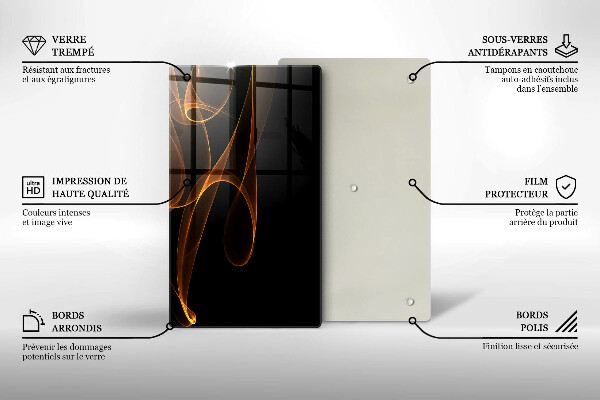 Skleněná deska do kuchyně Abstraktní linie