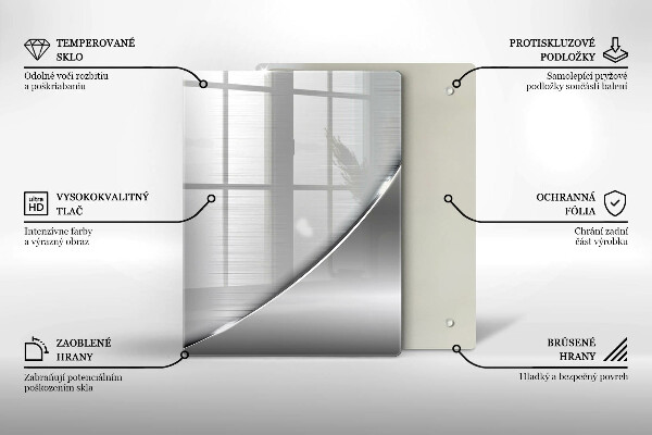 Skleněná deska do kuchyně Trojúhelníky a voda