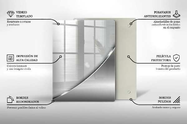 Skleněná deska do kuchyně Trojúhelníky a voda