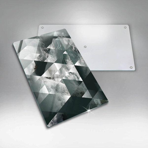 Skleněná deska do kuchyně Trojúhelníky a voda