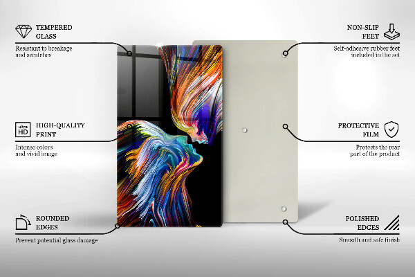 Skleněná deska do kuchyně Polibek abstrakce