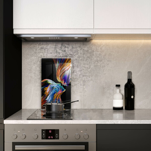 Skleněná deska do kuchyně Polibek abstrakce