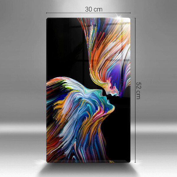 Skleněná deska do kuchyně Polibek abstrakce