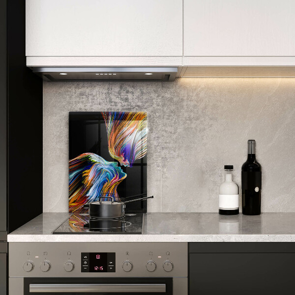 Skleněná deska do kuchyně Polibek abstrakce