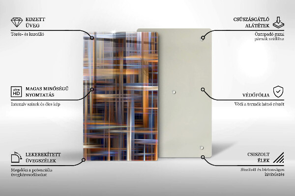 Skleněná deska do kuchyně Abstraktní barvy linky