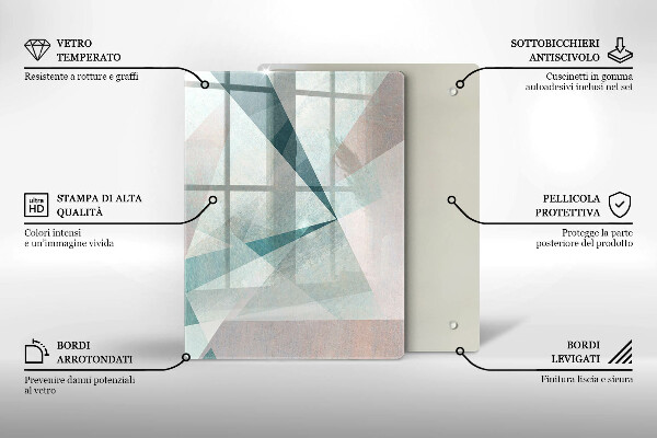 Skleněná deska do kuchyně Abstraktní barvy linky