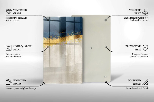 Skleněná deska do kuchyně Zlatá abstrakce