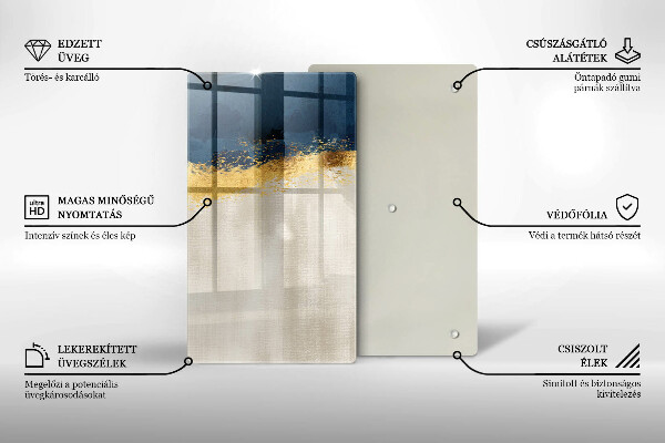 Skleněná deska do kuchyně Zlatá abstrakce