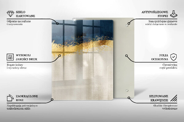 Skleněná deska do kuchyně Zlatá abstrakce