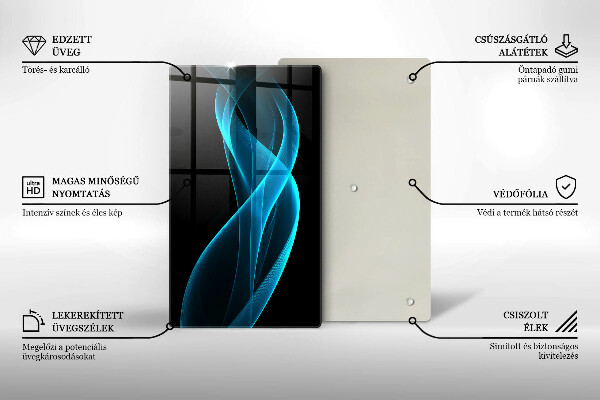 Skleněná deska do kuchyně Modrá abstrakce