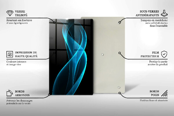 Skleněná deska do kuchyně Modrá abstrakce