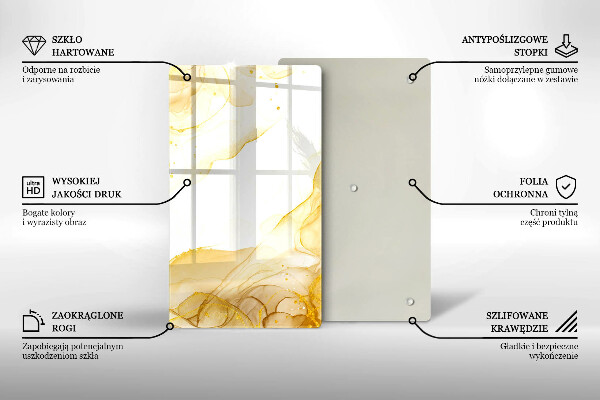 Skleněná deska do kuchyně Zlatá abstrakce