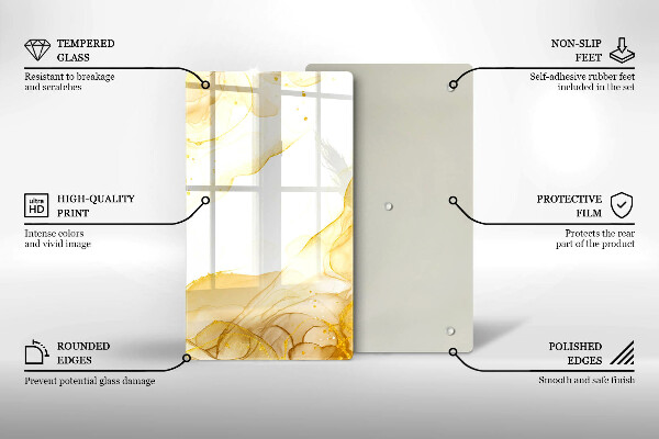 Skleněná deska do kuchyně Zlatá abstrakce