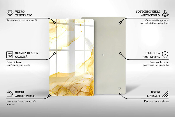 Skleněná deska do kuchyně Zlatá abstrakce