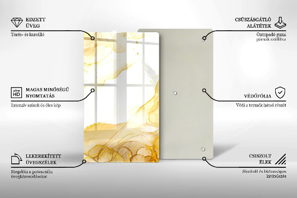 Skleněná deska do kuchyně Zlatá abstrakce