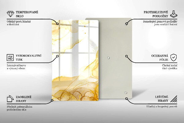 Skleněná deska do kuchyně Zlatá abstrakce