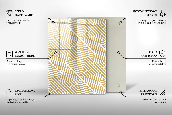 Skleněná deska do kuchyně Zlatá abstrakce