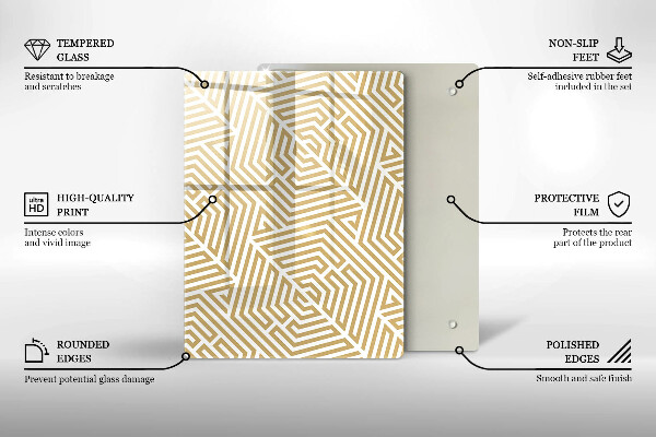 Skleněná deska do kuchyně Zlatá abstrakce