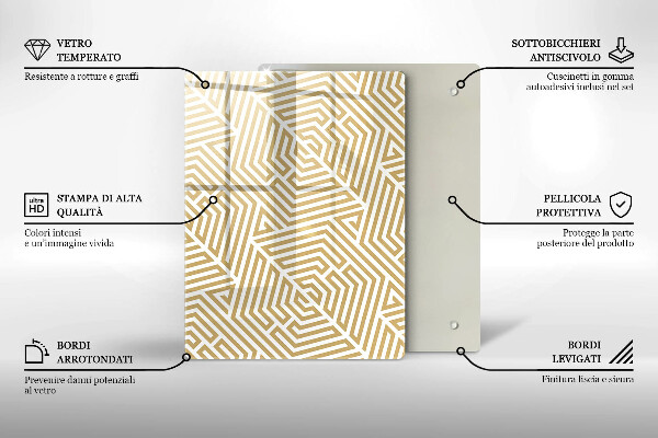 Skleněná deska do kuchyně Zlatá abstrakce