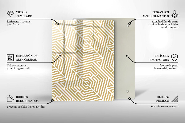 Skleněná deska do kuchyně Zlatá abstrakce