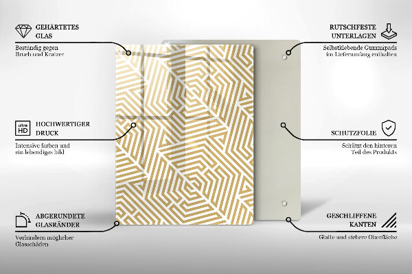 Skleněná deska do kuchyně Zlatá abstrakce