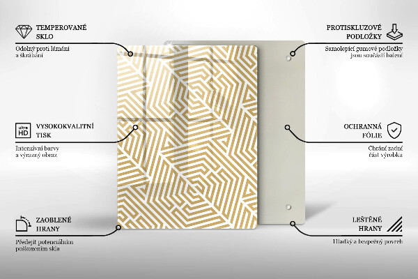 Skleněná deska do kuchyně Zlatá abstrakce