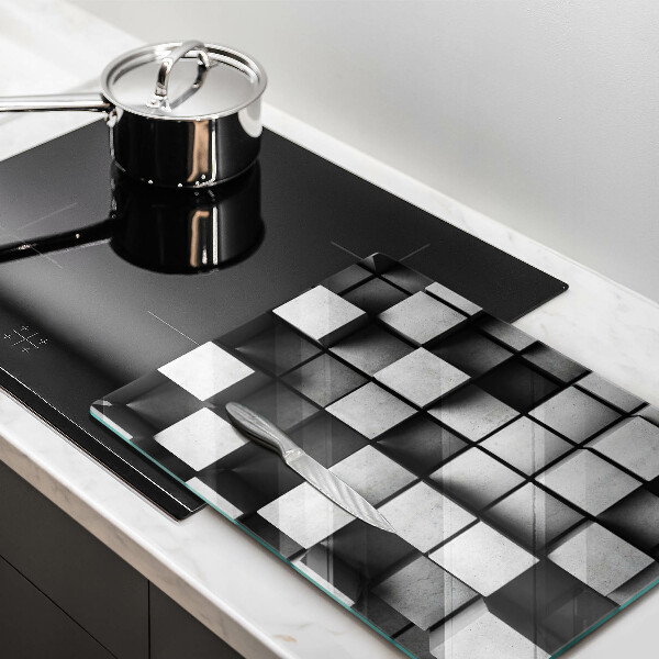 Skleněná deska do kuchyně Abstraktní 3d čtverce