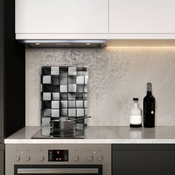 Skleněná deska do kuchyně Abstraktní 3d čtverce