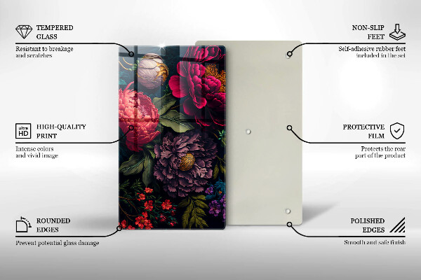 Skleněná krájecí deska Krásné květiny