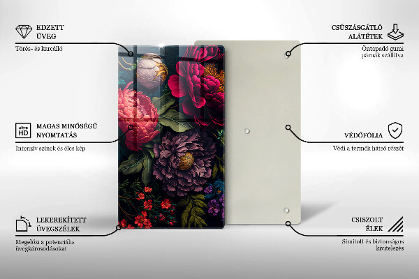 Skleněná krájecí deska Krásné květiny