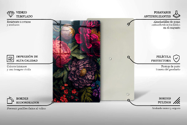 Skleněná krájecí deska Krásné květiny