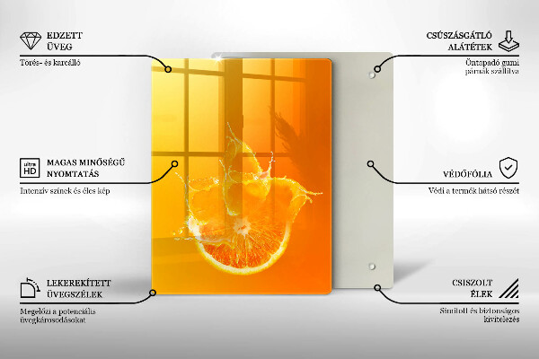 Skleněná krájecí deska Kovová konstrukce