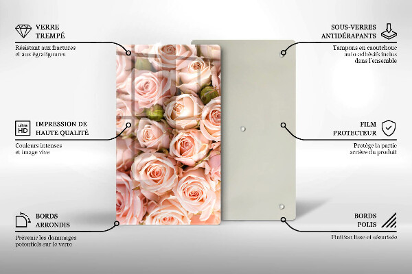 Skleněná deska do kuchyně Kytice jemných růží
