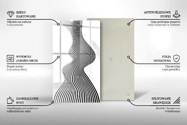 Skleněná krájecí deska Lineární abstrakce