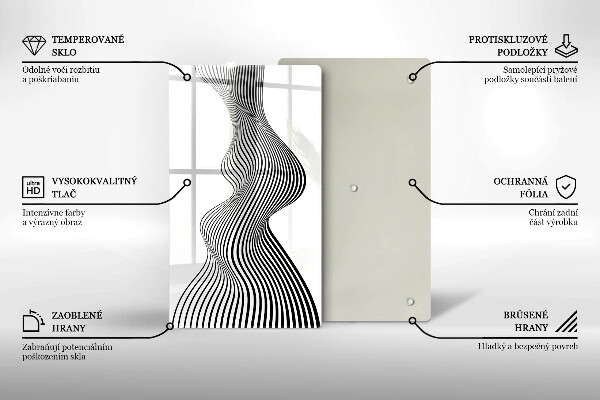 Skleněná krájecí deska Lineární abstrakce