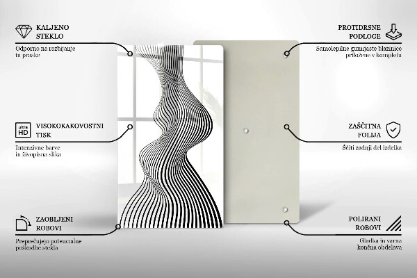 Skleněná krájecí deska Lineární abstrakce