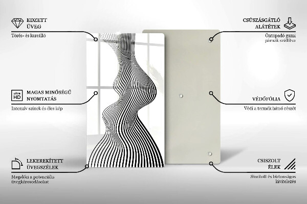 Skleněná krájecí deska Lineární abstrakce