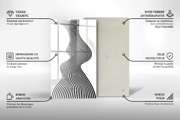 Skleněná krájecí deska Lineární abstrakce