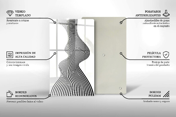 Skleněná krájecí deska Lineární abstrakce