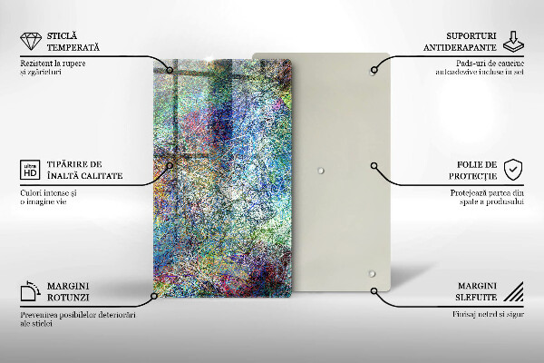 Skleněná deska do kuchyně Barevné linie abstrakce