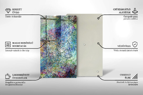 Skleněná deska do kuchyně Barevné linie abstrakce